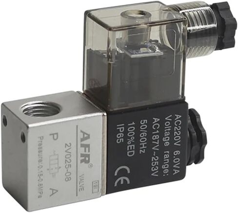 1pcs 12V 24V 220V Volt Pneumatic Electric Solenoid Valve 2 Position 2 Port Normally Closed Air Magnetic Valve 2V025-08(4mm hose pipe,DC24V) in Saudi Arabia