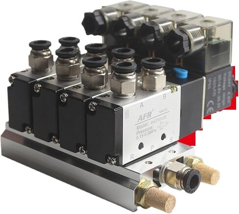 1PCS 4V110-06 M5 DC24V 12V 2 المواقف 5 الطريق الرباعي الصمام اللولبي الصمام الألومنيوم الخمور المحاكاة مجموعة 3 4 5 Stations AC220V AC110V (DC24V 8 في 8 OUT ، 3 مجموعات) in Saudi Arabia