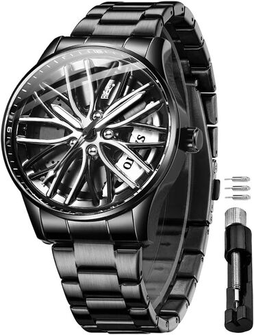 OLEVS Watches for Men 42MM Large Dial Skeleton with Luminous Waterproof Stainless Steel Fashion Dress Car Watch in Saudi Arabia