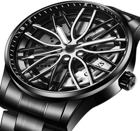 OLEVS Watches for Men 42MM Large Dial Skeleton with Luminous Waterproof Stainless Steel Fashion Dress Car Watch in Saudi Arabia