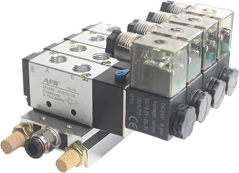 1PCS 4V110-06 M5 DC24V 12V 2 المواقف 5 الطريق الرباعي الصمام اللولبي الصمام الألومنيوم الخمور المحاكاة مجموعة 3 4 5 Stations AC220V AC110V (DC24V 8 في 8 OUT ، 3 مجموعات) in Saudi Arabia