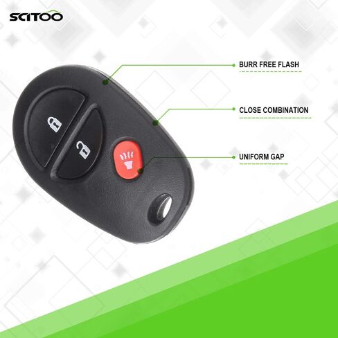SCITOO متوافق مع زر 2x3 الجديد مفتاح فوب جديد بدون مفتاح الإدخال عن بُعد بديل ، فنير ، مرسل الصافي ، المنبه ، FIT 04-16 لتويوتا سيينا تاكوما التندرا هايلاندر سيكويا GQ43VT20T in Saudi Arabia