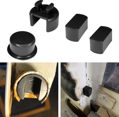 4PCS Tailgate Bushing Kit for Dodge Ram Ford F-Series Lincoln Models, Tail Gate Hinge Inserts, Black ABS Painted Door Mount Hinges in Kuwait