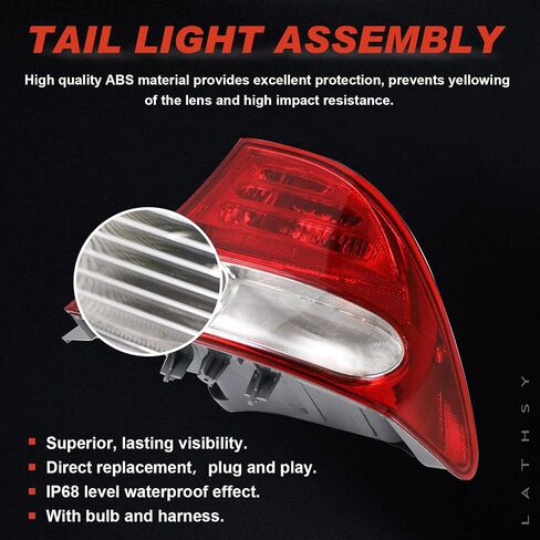 Tail Light Assembly Compatible With 2009 2010 2011 Honda Civic Sedan Hybrid Right Passenger Side Taillight Replaces 33501SNAA51 in Saudi Arabia