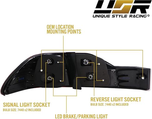 USR DEPO 01-02 Accord Tail Lights - JDM Style Red/Clear Lens LED Rear Tail Lamps Set Compatible with 2001-2002 Honda Accord 4 Doors Sedan in Saudi Arabia