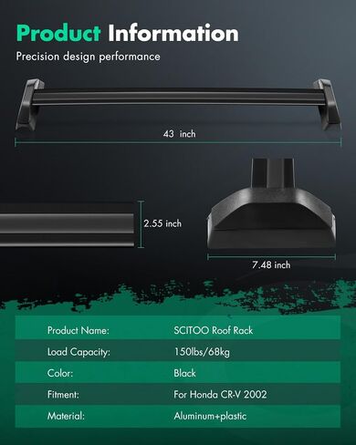 SCITOO 150LBS Roof Rack Cross Bars Fit For Honda CR-V 2002-2006 Cargo Crossbar Black in Saudi Arabia