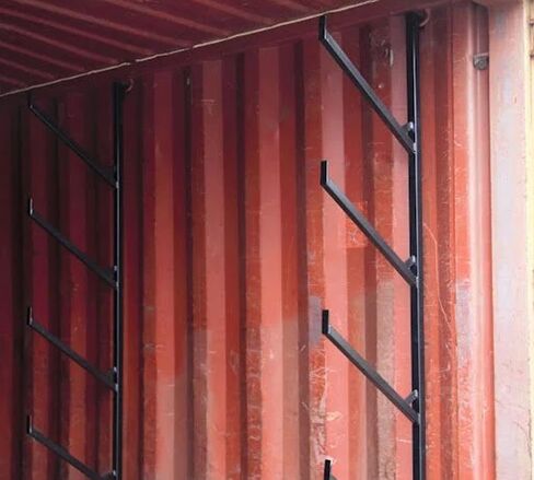 Mytee Products 3 Pack of 4 Tier Shipping Container Pipe Rack with 18"(L) x 64"(H) - Black Powder Coated Steel Rack for Heavy Duty Trailer Containers - Easy to Assemble & Remove in Saudi Arabia