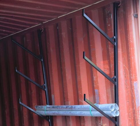 Mytee Products 3 Pack of 4 Tier Shipping Container Pipe Rack with 18"(L) x 64"(H) - Black Powder Coated Steel Rack for Heavy Duty Trailer Containers - Easy to Assemble & Remove in Saudi Arabia