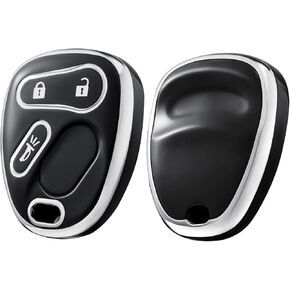 ELOHEI Key Fob Cover for Chevy, Premium Soft Key Fob Case Compatible with 2000-2007 Chevrolet Silverado Avalanche Equinox Suburban S10 Tahoe Trailblazer GMC Envoy Sierra Yukon Buick Rainier(White) in Saudi Arabia