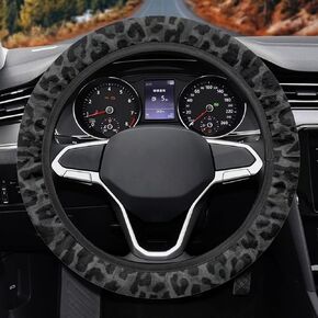 غطاء عجلة القيادة اللطيفة للنساء للنساءات للسيارات ديكور مضاد للانزلاق النيوبرين على مدار العجلة التوجيهي على حامي العالم 15 بوصة ، أسود in Kuwait