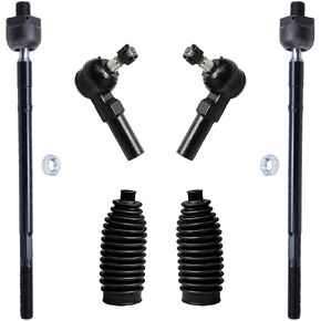 Detroit Axle - Front 6pc Tie Rods Kit for 2000-2006 Mazda MPV ، 4 نهايات قضيب التعادل الخارجي الداخلي 2 Boots 2001 2002 2003 2004 2005 in Saudi Arabia