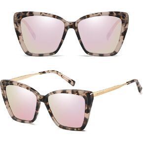 نظارة شمسية للنساء للنساء ، وارتفعت uv400 العصرية الوردي عكس/التدرج/السوداء السوداء in Kuwait