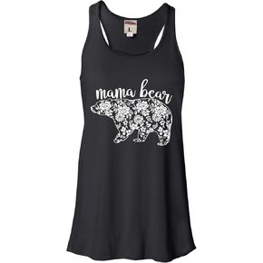 Go All Out Womens Flower Mama Bear Cute Fashion Mother's Day Sleeveless Tank Top T-Shirt in Saudi Arabia