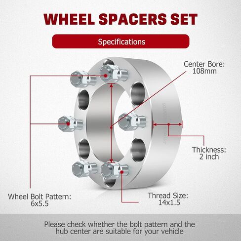 4pcs 2 "بوصة 6x5.5 إلى 6x5.5 محولات العجلات 14 × 1 in Saudi Arabia
