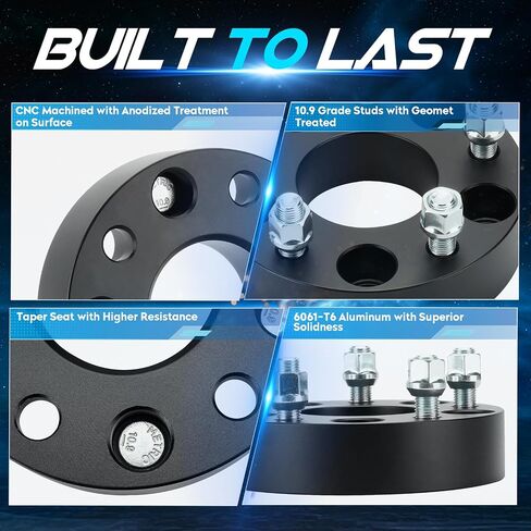 4pcs 5x5 (5x127mm) Wheel Spacers w/ 71.5mm Bore, 1.5 inch (38.1mm) 14x1.5 Studs fits 2011-2021 Jeep Grand Cherokee; 2019-2023 Wrangler; 2020-2023 Gladiator, 2011-2023 Dodge Durango, Not Hubcentric in Saudi Arabia