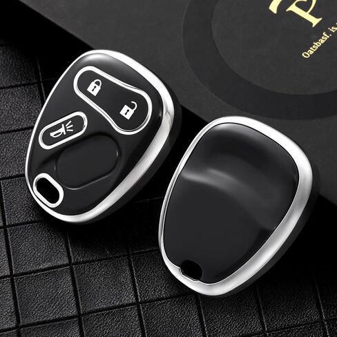 ELOHEI Key Fob Cover for Chevy, Premium Soft Key Fob Case Compatible with 2000-2007 Chevrolet Silverado Avalanche Equinox Suburban S10 Tahoe Trailblazer GMC Envoy Sierra Yukon Buick Rainier(White) in Saudi Arabia