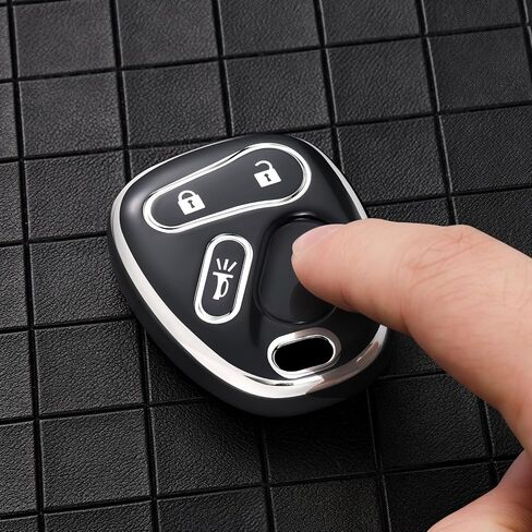 ELOHEI Key Fob Cover for Chevy, Premium Soft Key Fob Case Compatible with 2000-2007 Chevrolet Silverado Avalanche Equinox Suburban S10 Tahoe Trailblazer GMC Envoy Sierra Yukon Buick Rainier(White) in Saudi Arabia