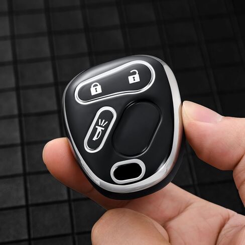 ELOHEI Key Fob Cover for Chevy, Premium Soft Key Fob Case Compatible with 2000-2007 Chevrolet Silverado Avalanche Equinox Suburban S10 Tahoe Trailblazer GMC Envoy Sierra Yukon Buick Rainier(White) in Saudi Arabia