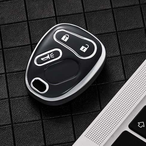 ELOHEI Key Fob Cover for Chevy, Premium Soft Key Fob Case Compatible with 2000-2007 Chevrolet Silverado Avalanche Equinox Suburban S10 Tahoe Trailblazer GMC Envoy Sierra Yukon Buick Rainier(White) in Saudi Arabia