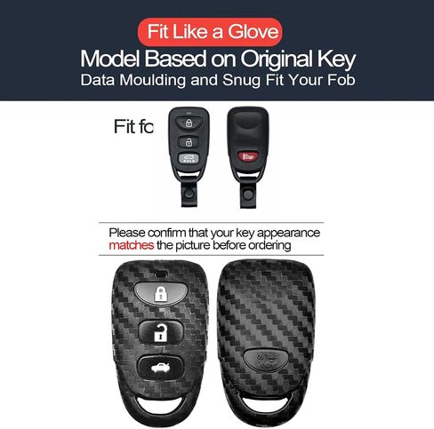 2pcs متوافق مع Hyundai Elantra Coupe GT Genesis Agcent Sonata Veloster Kia Forte Optima Rondo Sorento Spectra5 Rio5 Key Fob Cover Case Chain Coker Stain Secret in Kuwait