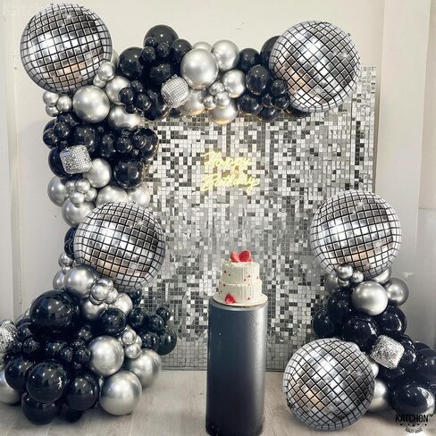 KatchOn, Silver Disco Ball Balloons Decorations - 22 Inch, Pack of 6 | 4D Sphere Disco Balloons, Disco Party Decorations | 70s Party Decorations, Disco Decorations, New Years Eve Party Supplies 2025 in Saudi Arabia