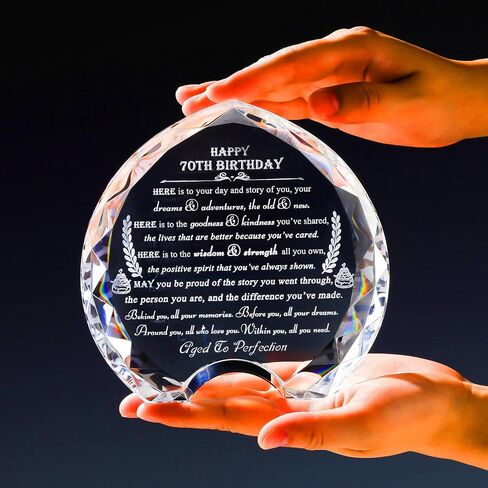 70th Birthday gifts for Women Men - Crystal Heart Gifts Personalized 1954 70 Year Old Birthday Present For Her Him - Happy 70th Birthday Gifts Ideas For Mom Dad Unique in Saudi Arabia