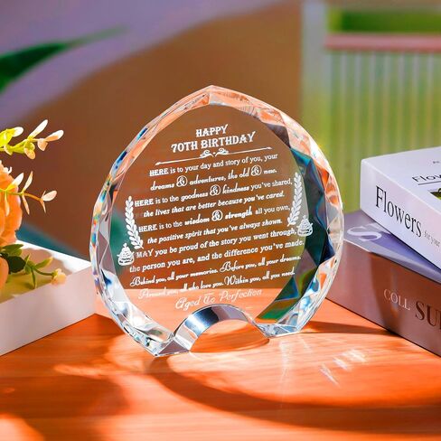 70th Birthday gifts for Women Men - Crystal Heart Gifts Personalized 1954 70 Year Old Birthday Present For Her Him - Happy 70th Birthday Gifts Ideas For Mom Dad Unique in Saudi Arabia