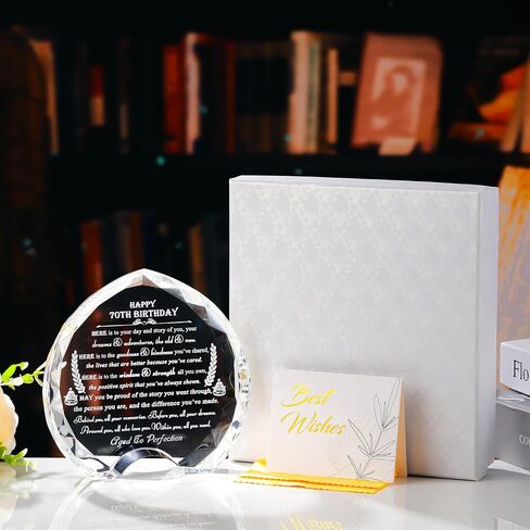 70th Birthday gifts for Women Men - Crystal Heart Gifts Personalized 1954 70 Year Old Birthday Present For Her Him - Happy 70th Birthday Gifts Ideas For Mom Dad Unique in Saudi Arabia