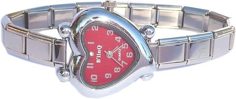 NewCharms Red Curvy Heart Italian Charm Watch in Saudi Arabia