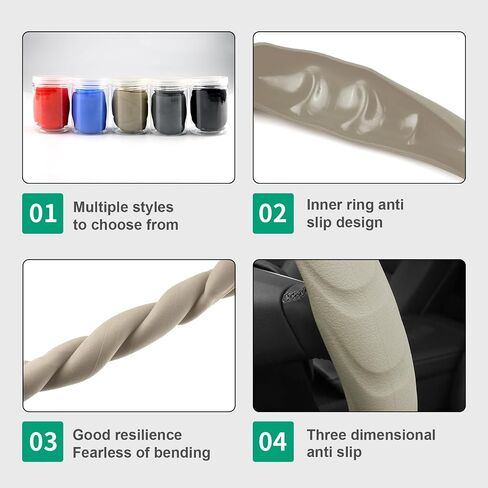 for 2024 Tesla Model 3 & 2025 Model Y Steering Wheel Cover Silicone Material Non-Slip Soft Steering Wheels Protective Interior Accessories (Black) in Saudi Arabia