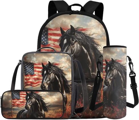 Cool Tiger School Backpack for Boys 8-12 Large Capacity Kids Backpack with Lunch Box Set Adjustable Strap Bookbag for School Kids 4pcs Primary Middle School Casual Daypack in Kuwait