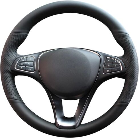 MEWANT Steering Wheel Cover for Mercedes-Benz C-Class (W205)/ CLA-Class C117 X156 / CLS-Class C218 X166 / E-Class W213 X253 / Metris (W447) 2016-2023 in Saudi Arabia