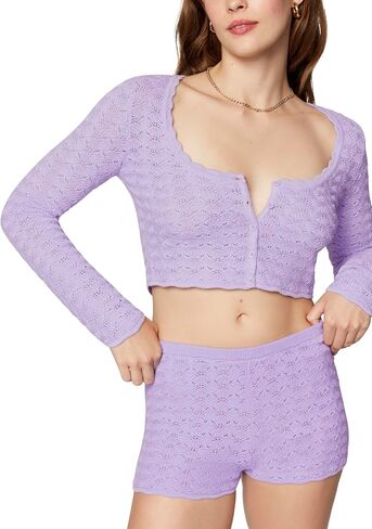 florence by mills Women's Le Pointelle Sweater Lace Cardigan in Saudi Arabia