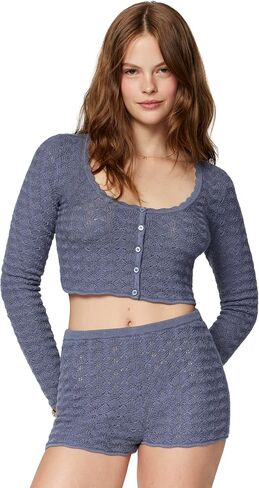 florence by mills Women's Le Pointelle Sweater Lace Cardigan in Saudi Arabia