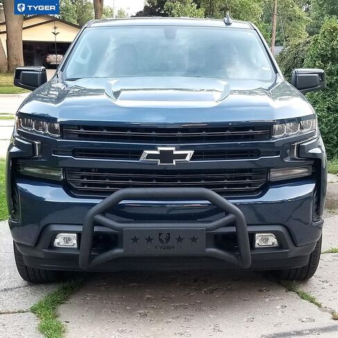 TYGER AUTO TG-GD6C60508 Front Pumper Guard متوافق مع 2019-2025 Chevy Silverado 1500 ؛ 2022 Silverado 1500 Ltd (غير مناسب 2019-2021 LD) | سوداء سوداء | جبل الضوء | بار الثور in Saudi Arabia