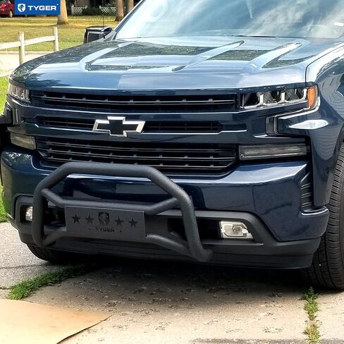 TYGER AUTO TG-GD6C60508 Front Pumper Guard متوافق مع 2019-2025 Chevy Silverado 1500 ؛ 2022 Silverado 1500 Ltd (غير مناسب 2019-2021 LD) | سوداء سوداء | جبل الضوء | بار الثور in Saudi Arabia