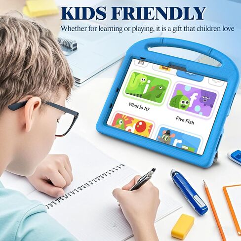 حالة Kids for iPad 11th Generation (A16 11 "2025) و iPad 10th Gen (10.9 بوصة 2022)-غطاء الوقاية من الصدمات الكامل للجسم مع واقي الشاشة ، حامل قلم رصاص ومقبض ، أزرق in Kuwait