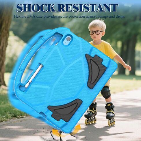 حالة Kids for iPad 11th Generation (A16 11 "2025) و iPad 10th Gen (10.9 بوصة 2022)-غطاء الوقاية من الصدمات الكامل للجسم مع واقي الشاشة ، حامل قلم رصاص ومقبض ، أزرق in Kuwait