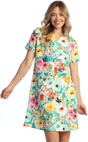 Jess & Jane Women's Cotton Spandex Dress Netch Dist Dress - KS4 in Saudi Arabia