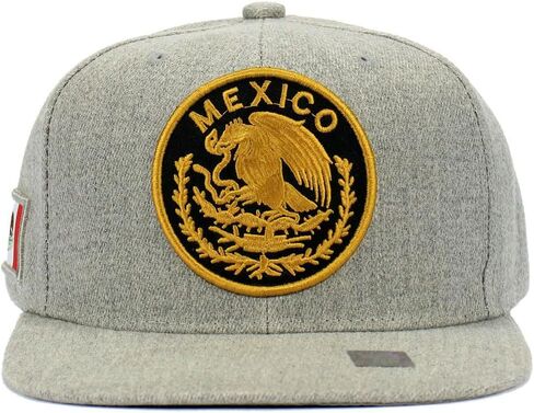 Mexican Hat Mexico Eagle Federal Logo Embroidery Snapback Flat Bill Baseball Cap in Saudi Arabia