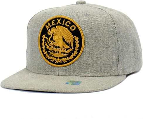 Mexican Hat Mexico Eagle Federal Logo Embroidery Snapback Flat Bill Baseball Cap in Saudi Arabia