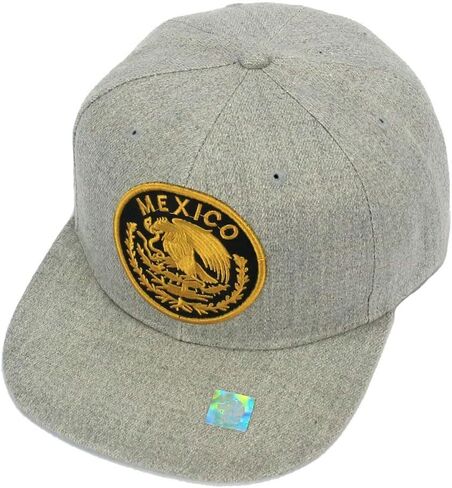 Mexican Hat Mexico Eagle Federal Logo Embroidery Snapback Flat Bill Baseball Cap in Saudi Arabia