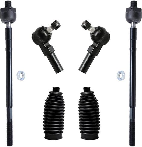 Detroit Axle - Front 6pc Tie Rods Kit for 2000-2006 Mazda MPV ، 4 نهايات قضيب التعادل الخارجي الداخلي 2 Boots 2001 2002 2003 2004 2005 in Saudi Arabia
