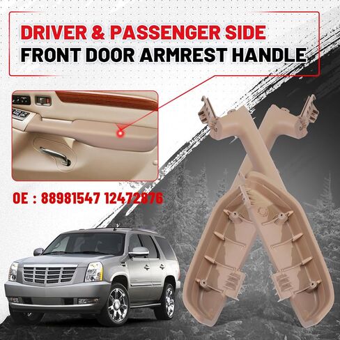 Door Armrest Front Left and Right Side Replacement for 2000-2006 Chevy GMC Cadillac - Silverado Suburban Tahoe Sierra Yukon Escalade, Beige in Saudi Arabia