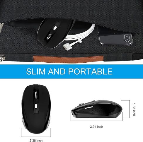3 Pack Wireless Mouse ، 2.4 جيجا هرتز اللاسلكي الماوس Mouse1200 ، 6 أزرار مع استقبال نانو للكمبيوتر المحمول ، الكمبيوتر ، كروم كوك ، الكمبيوتر ، دفتر الملاحظات ، المكتب (الأزرق) in Kuwait