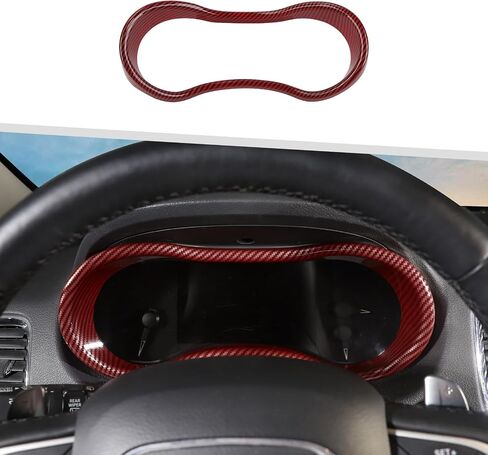 Jimen Fit for Dodge Durango 2014-2020, Car Dashboard Cover Interior Trim Accessories (Red Carbon Fiber) in Saudi Arabia