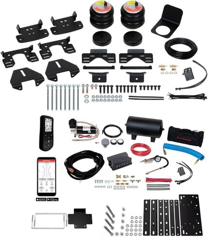 Firestone Airide Red Label Rear Extreme Duty Air Springs & Air Command Dual Wireless App & Remote Extreme Compressor with Tank Kit fits 2017-2025 F250 F350 4WD | Includes TrendsAuto Decal in Saudi Arabia