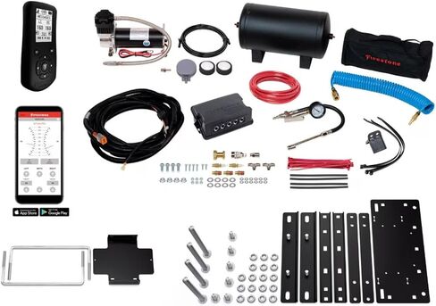 Firestone Airide Red Label Rear Extreme Duty Air Springs & Air Command Dual Wireless App & Remote Extreme Compressor with Tank Kit fits 2017-2025 F250 F350 4WD | Includes TrendsAuto Decal in Saudi Arabia