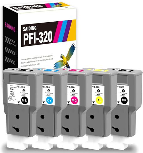 PFI120 PFI-120 130-ml Ink Tank 5-Pack PFI120MBK PFI120BK PFI120C PFI120M PFI120Y Ink Cartridge Replacement for Canon TM-205 TM-300 TM-305 Printer in Saudi Arabia