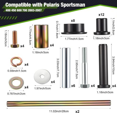 Pasimy الخلفية الخلفية اليسار واليمين مهاوي جلبة A-arm ant متوافقة مع Polaris Sportsman 400 450 600 700 2003-2007 Control Arm Bothing Kit Fits for Polaris ATV OEM# 5020826 5434548 5434551 5133806 5434550 in Saudi Arabia